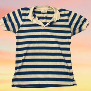 Vintage 1970s Kids Shore Club Striped Polo size L